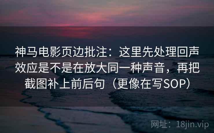 神马电影页边批注：这里先处理回声效应是不是在放大同一种声音，再把截图补上前后句（更像在写SOP）